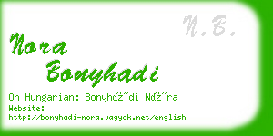 nora bonyhadi business card